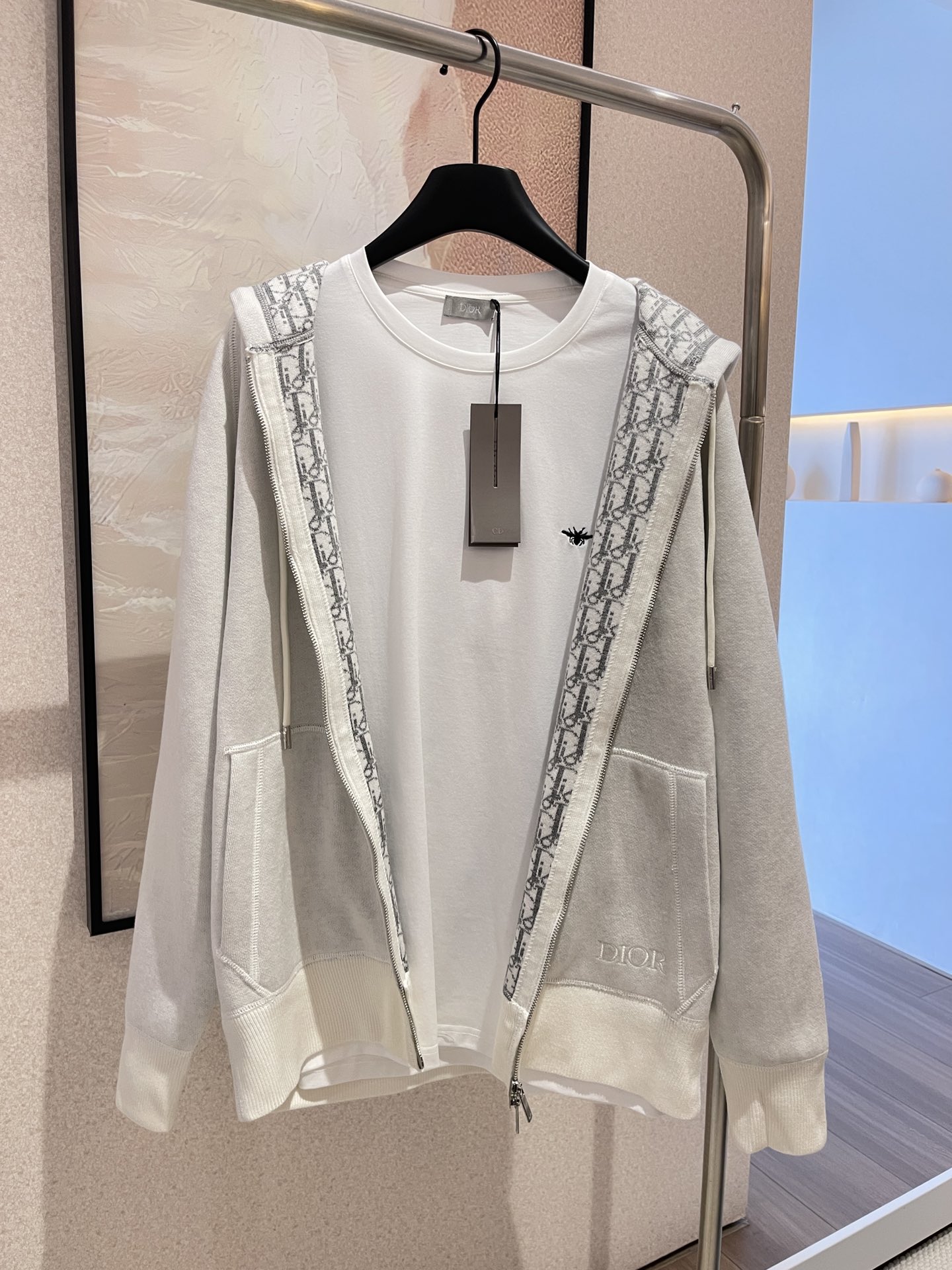 dior 후드 트랙 재킷 113M221AT225