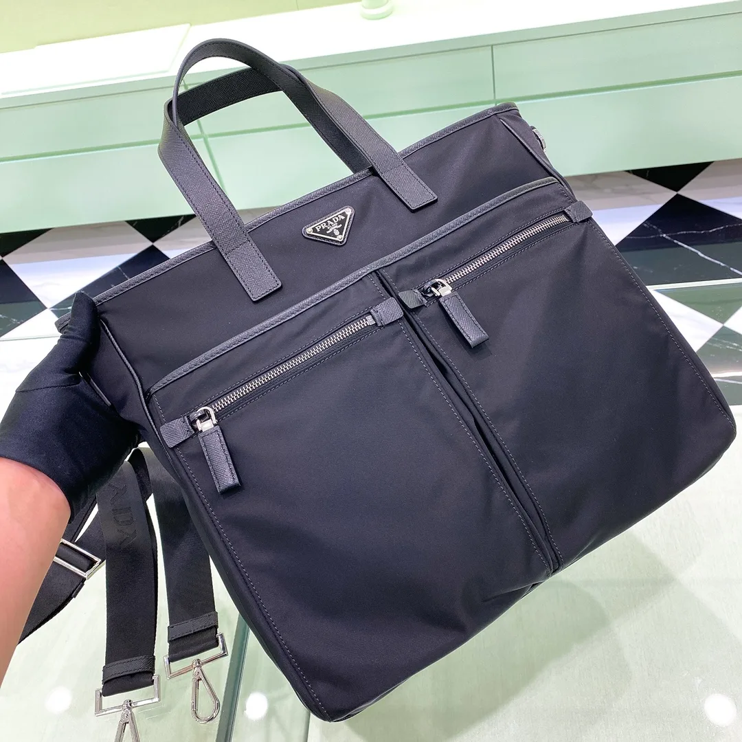 Prada Re-Nylon Tote Bag 2BG860 34x34.5cmX7cm