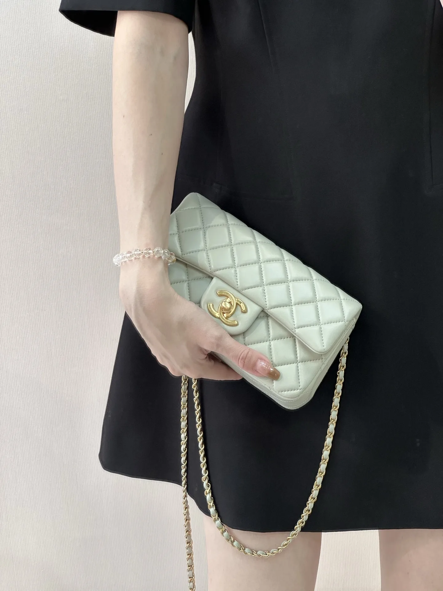 샤 ƆC 넬 미니 플랩 백 AS5759  20/12/6cm