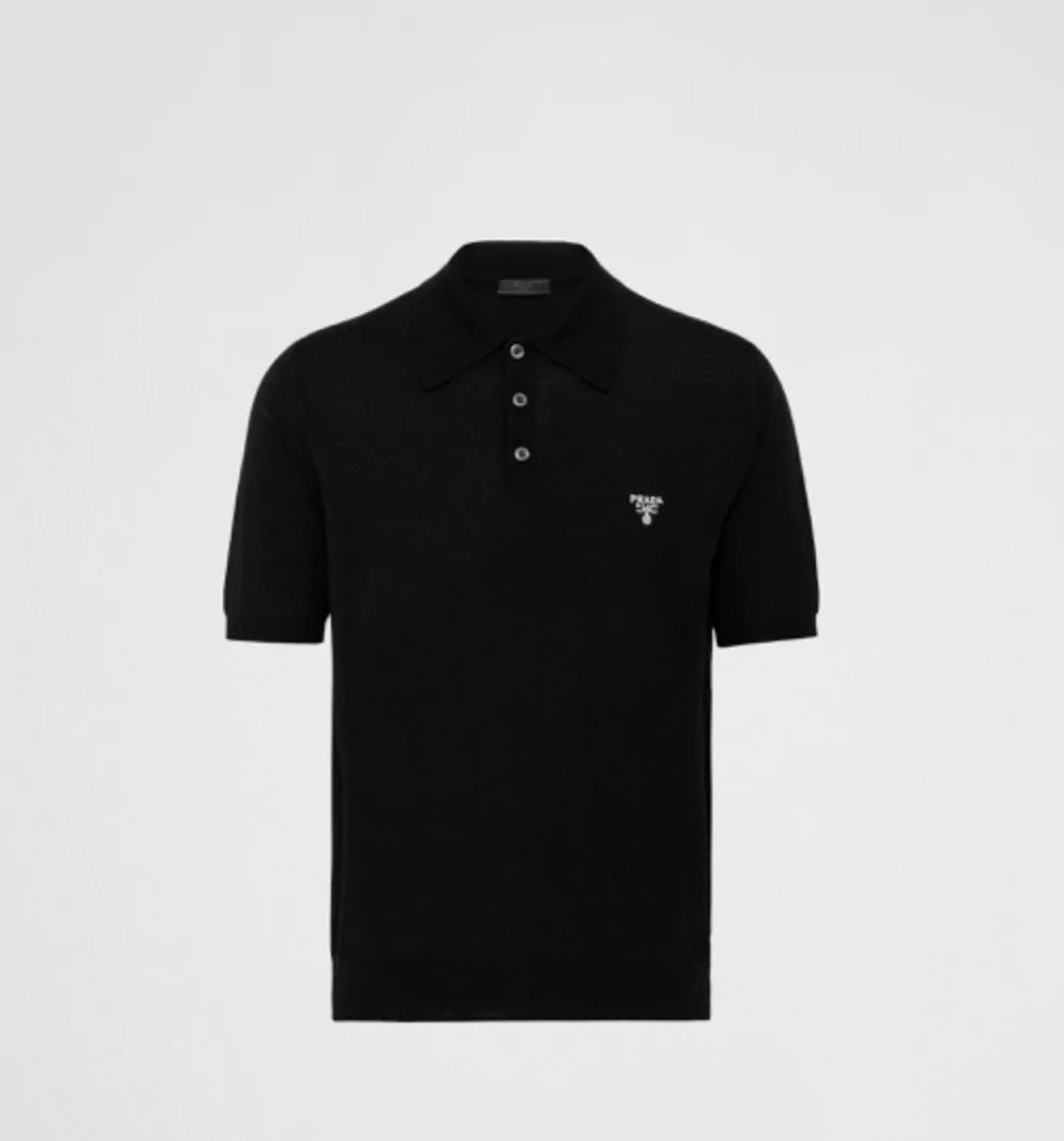프라다 하프 지퍼 울 폴로 셔츠
