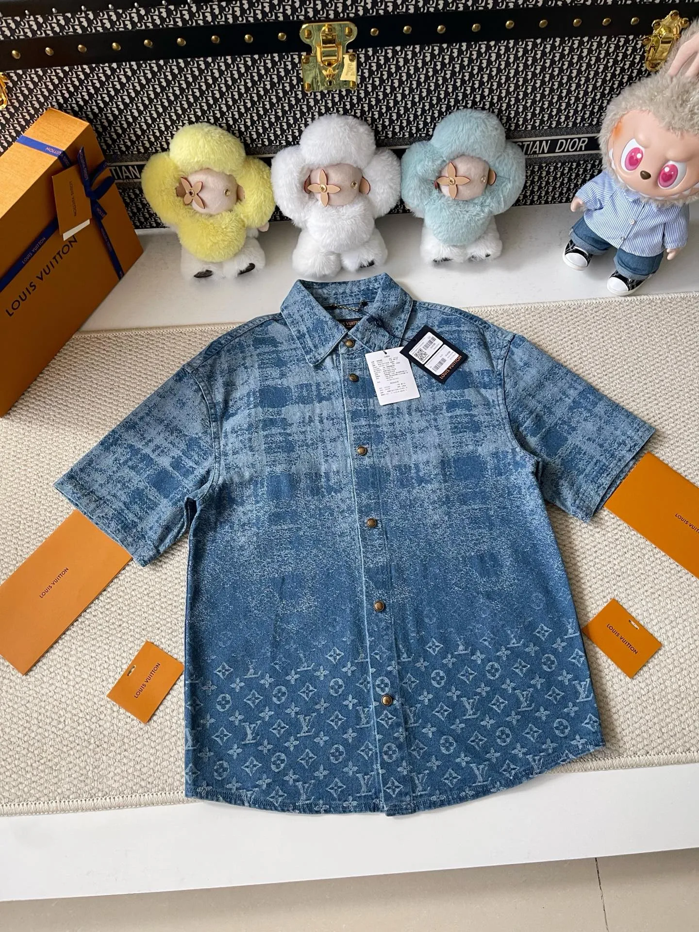1AJC88 Denim Short-Sleeved Shirt